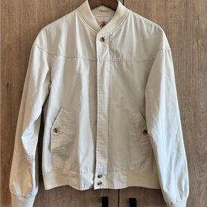 Vintage 80s Fashioned Sportwear Cup Shoulder Jacket - Cream - M